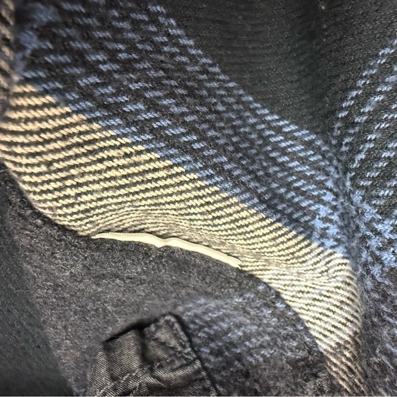 PRANA Canyon Blue and Cream Plaid Flannel Shirt - Picture 11 of 11